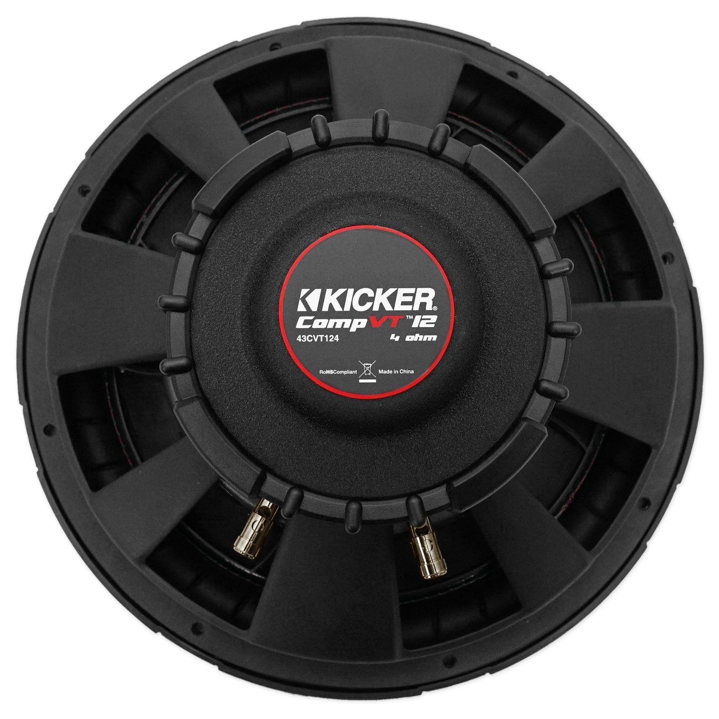 Kicker 43CVT124 COMPVT 12" 800 Watt Car Subwoofer + Vented Sub Box Enclosure