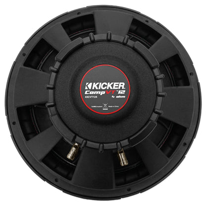 Kicker 43CVT124 COMPVT 12" 800 Watt Car Subwoofer + Vented Sub Box Enclosure