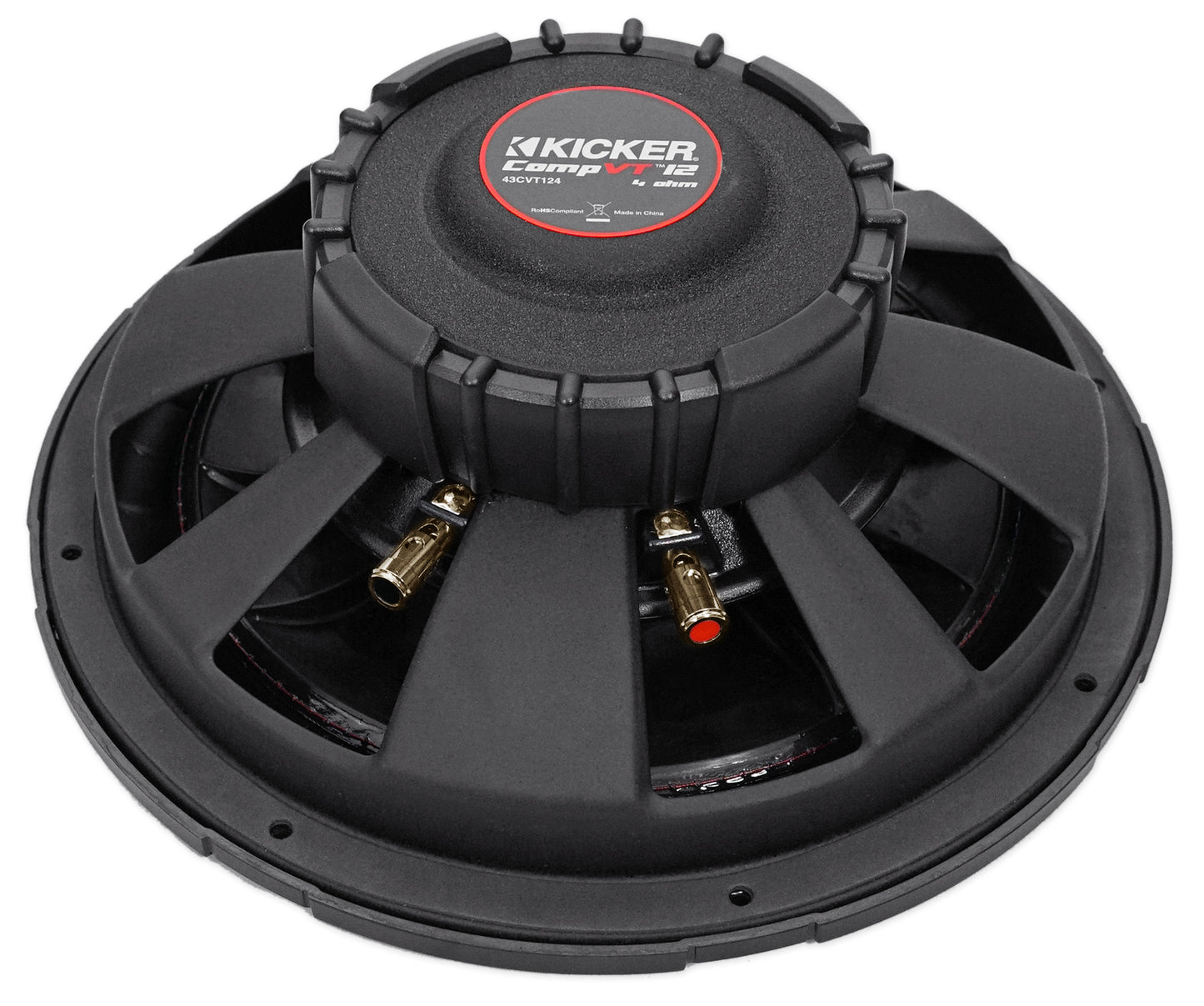 Kicker 43CVT124 COMPVT 12" 800 Watt Car Subwoofer + Vented Sub Box Enclosure