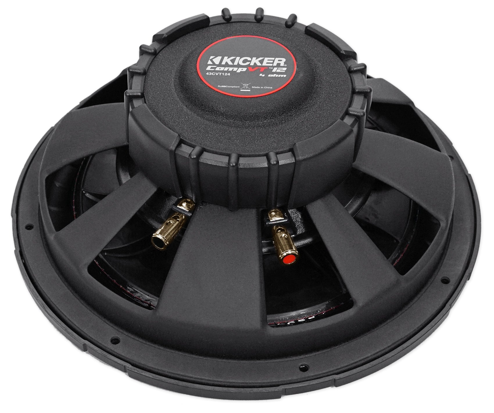 Kicker 43CVT124 COMPVT 12" 800 Watt Car Subwoofer + Vented Sub Box Enclosure