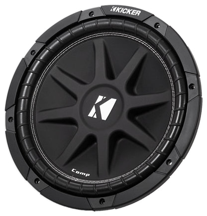 KICKER 43C124 Comp 12" 300 Watt Car Subwoofer+Amplifier+Amp Kit+Vented Sub Box