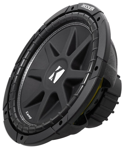 (2) KICKER 43C124 Comp 12" 600 Watt Car Subwoofers+Sealed Sub Box Enclosure