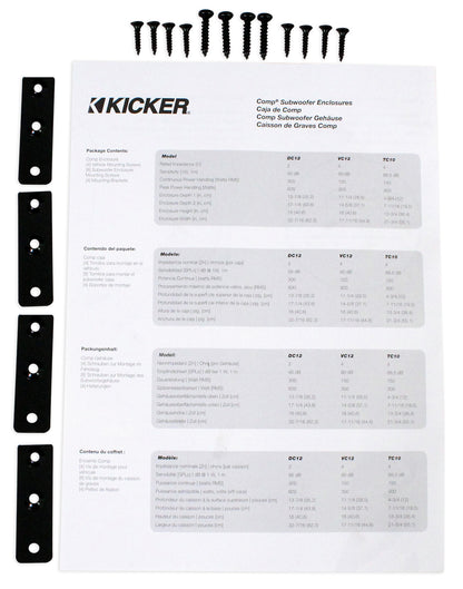 KICKER 43TC104 Comp 10" Subwoofer In Sub Box Enclosure+2-Ch. Amplifier+Amp Kit