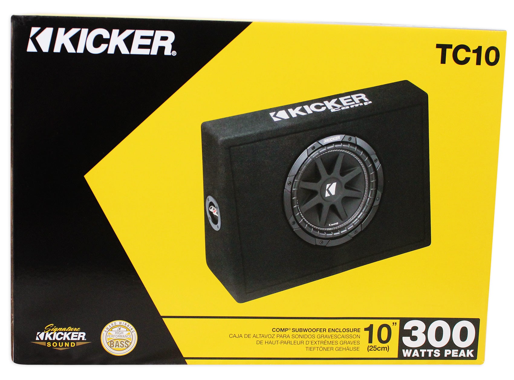 KICKER 43TC104 Comp 10" Subwoofer In Sub Box Enclosure+2-Ch. Amplifier+Amp Kit