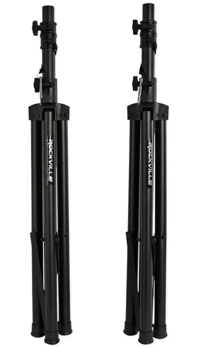 Pair Rockville Tripod DJ PA Speaker Stands Adjustable Height