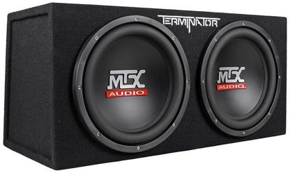 MTX Terminator TNP212D2 1200w Dual 12” Subwoofers/Box/Amp Package+Free Speaker !