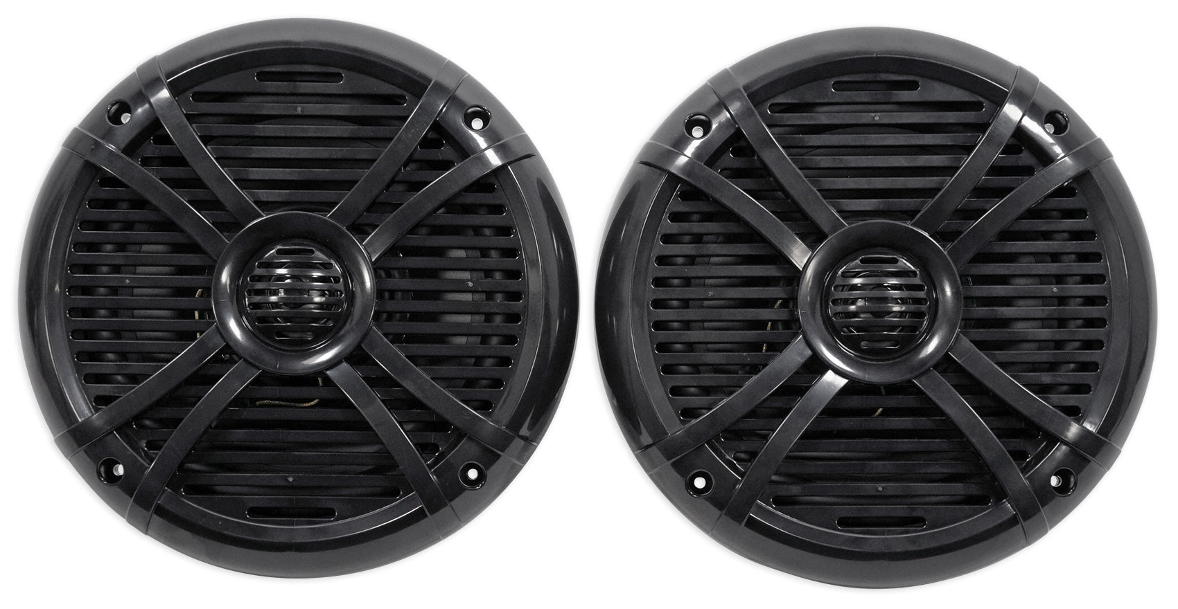 RMSTS80B Black 8" Marine Speakers 4-Pack + KRYPTON MF4 Amplifier Bundle