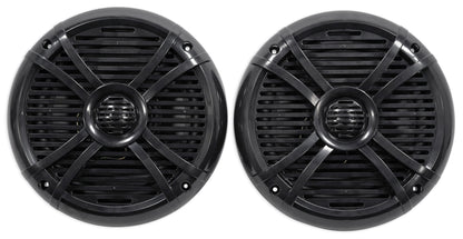RMSTS80B Black 8" Marine Speakers 4-Pack + KRYPTON MF4 Amplifier Bundle