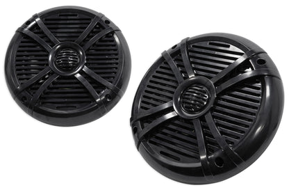RMSTS80B Black 8" Marine Speakers 4-Pack + KRYPTON MF4 Amplifier Bundle