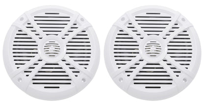 RMSTS80W White 8" Marine Speakers 4-Pack + KRYPTON MF4 Amplifier Bundle