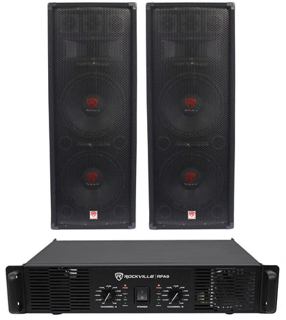 RSG12.28 Dual 12" Speakers 2-Pack + RPA9 Power Amplifier Bundle