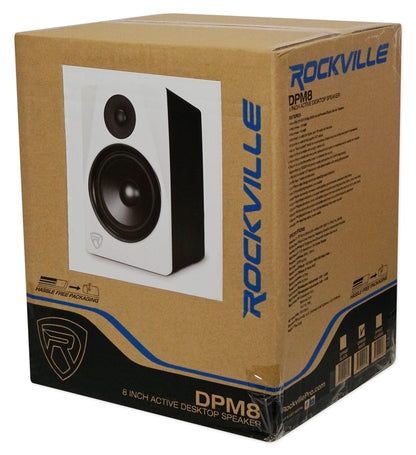 DPM8W White 2-Pack + RVSM1 Stands Bundle