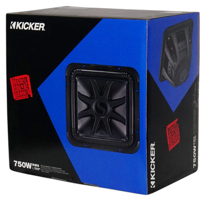Kicker L7S122 12" Solobaric L7S Car Sub+Vented Enclosure+750W Amplifier+Amp Kit
