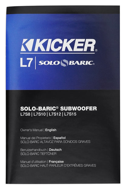 Kicker L7S104 10" Solo Baric L7S Square Car Subwoofer + Vented Sub Box Enclosure