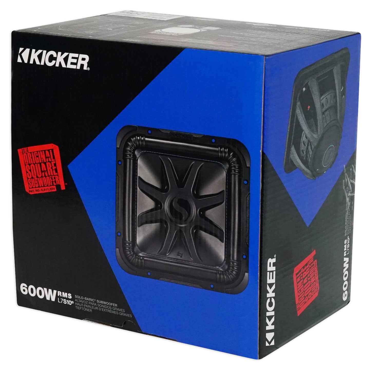 Kicker L7S102 L7 10" Solo Baric Square Car Subwoofer + Vented Sub Box Enclosure