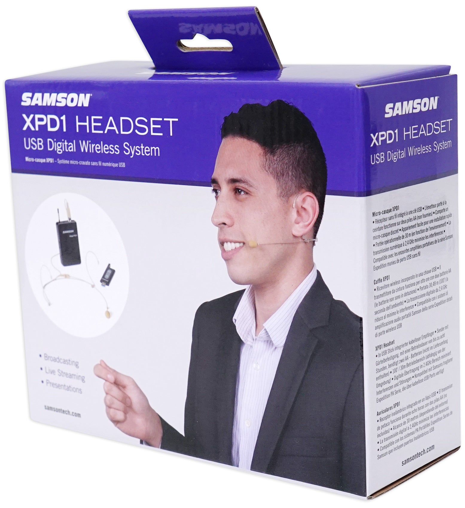 SAMSON XP106WDE 6" Rechargeable Bluetooth PA DJ Speaker+Stands+Headset+Mic+Case