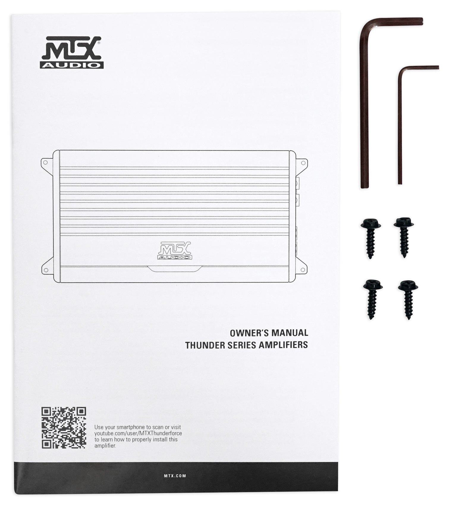MTX THUNDER1000.1 1000 Watt RMS Mono Class D 1-Ohm Car Audio Amplifier+Amp Kit