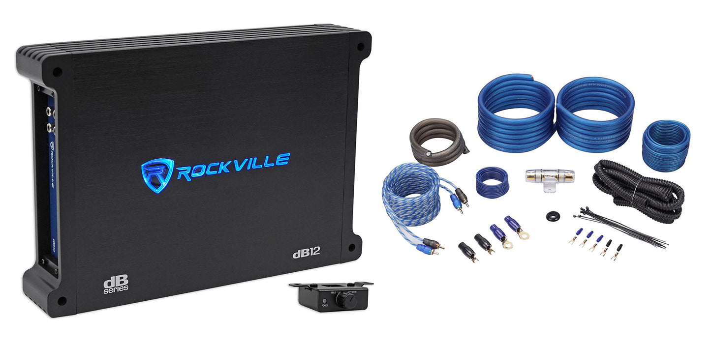 dB12 Mono Amplifier + 4 AWG Amp Wiring Kit Bundle