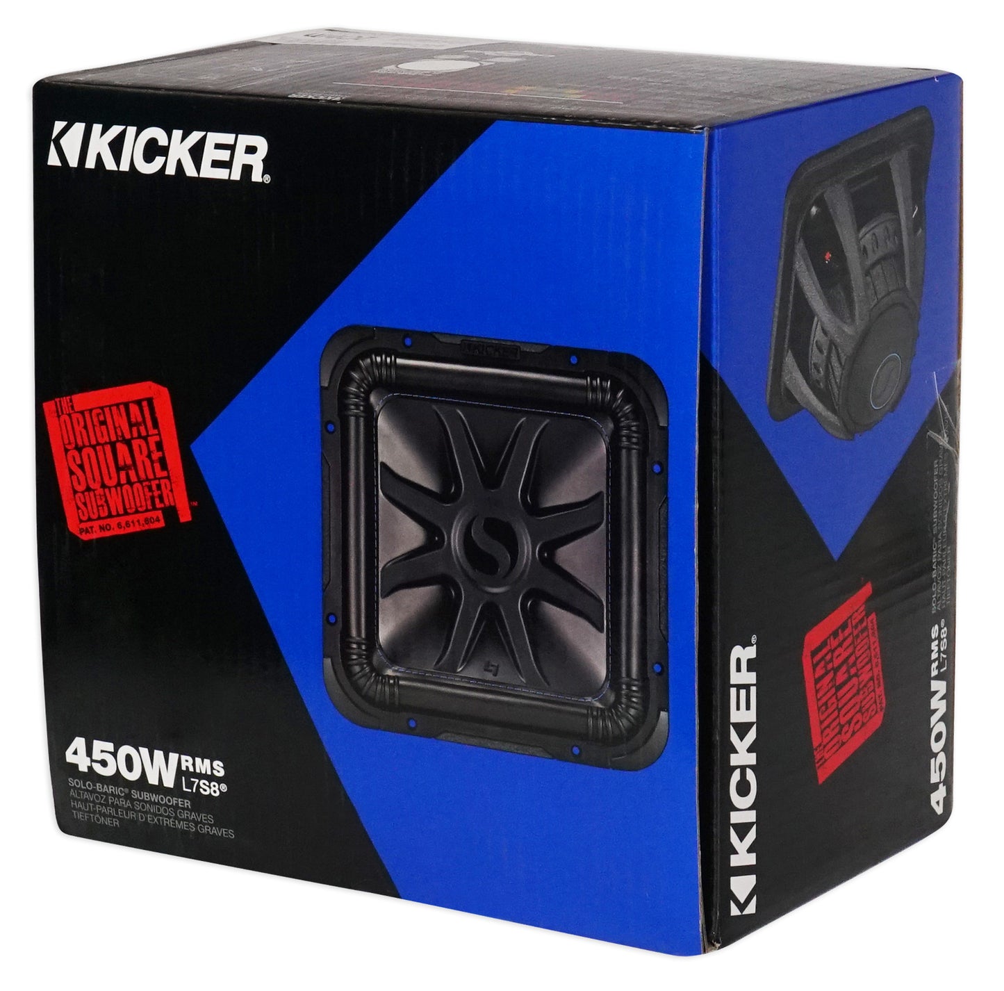 2 Kicker L7S82 8" 1800w Solobaric L7S Subwoofers+Mono Amplifier+Amp Kit 44L7S82
