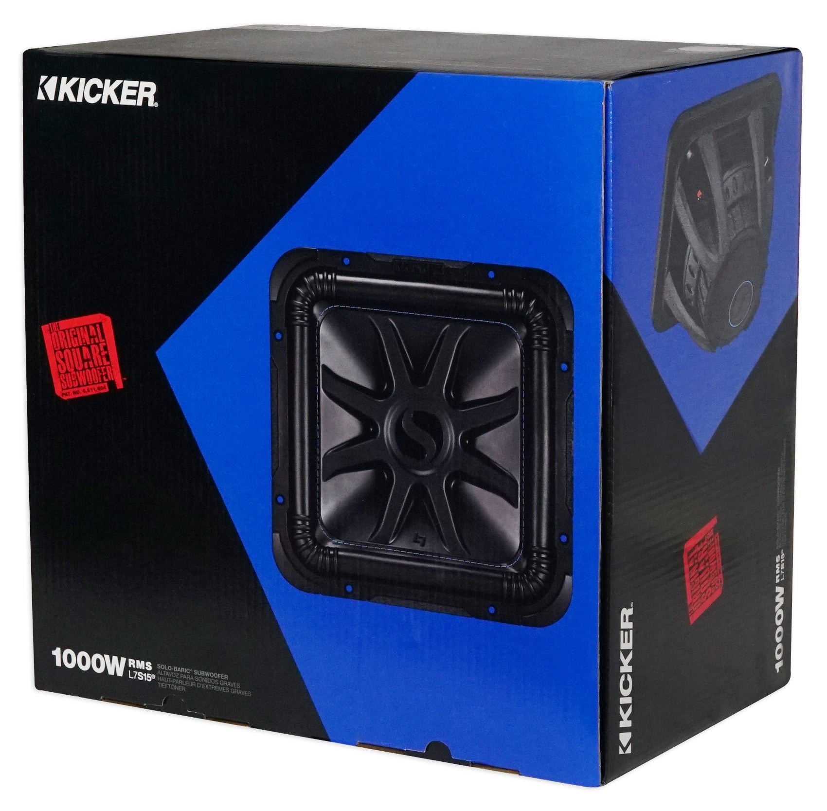 Kicker L7S154 15" Solobaric L7S Car Subwoofer+Vented Box+Mono Amplifier+Amp Kit