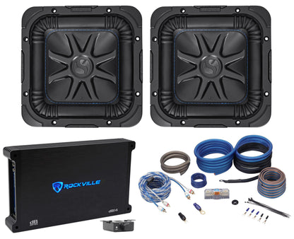 2 Kicker L7S82 8" 1800w Solobaric L7S Subwoofers+Mono Amplifier+Amp Kit 44L7S82