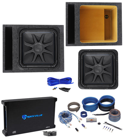 Kicker L7S154 15" Solobaric L7S Car Subwoofer+Vented Box+Mono Amplifier+Amp Kit