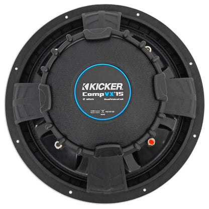 2) Kicker 44CVX152 CVX 15" 4000w Car Subwoofers+Sealed Sub Box+Amplifier+Amp Kit