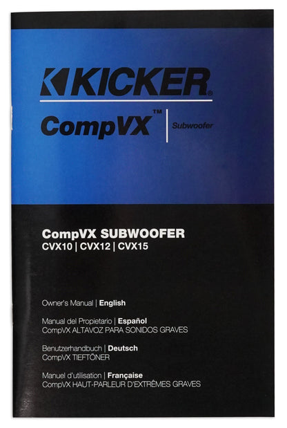 2) Kicker 44CVX152 CVX 15" 4000w Car Subwoofers+Sealed Sub Box+Amplifier+Amp Kit