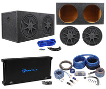 2) Kicker 44CVX152 CVX 15" 4000w Car Subwoofers+Sealed Sub Box+Amplifier+Amp Kit