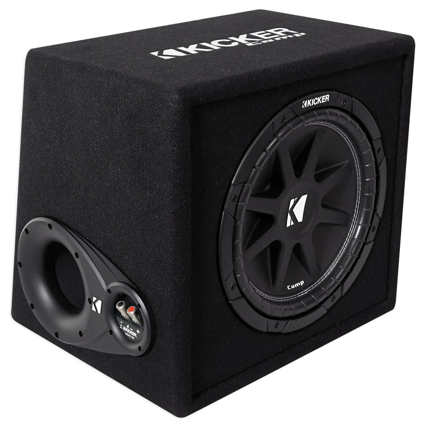 KICKER 43VC124 Comp 12" Subwoofer In Vented Sub Box Enclosure+Amplifier+Amp Kit