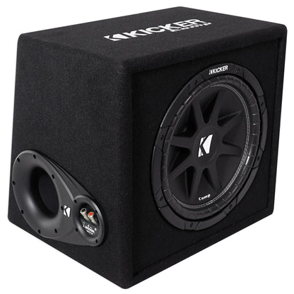 KICKER 43VC124 Comp 12" Subwoofer In Vented Sub Box Enclosure+Amplifier+Amp Kit