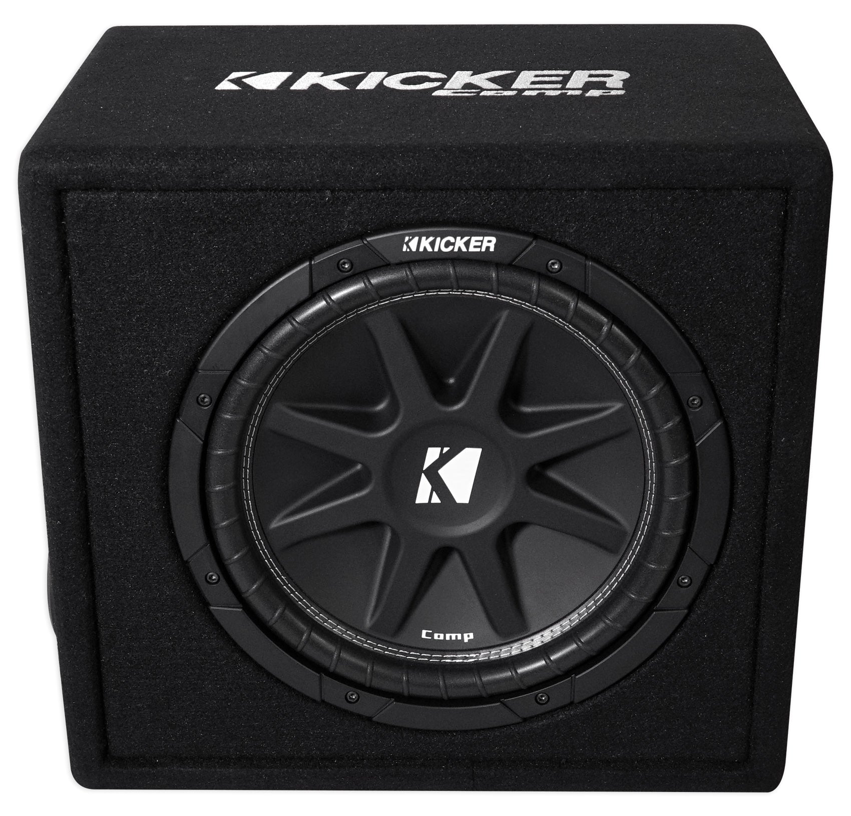 KICKER 43VC124 Comp 12" Subwoofer In Vented Sub Box Enclosure+Amplifier+Amp Kit