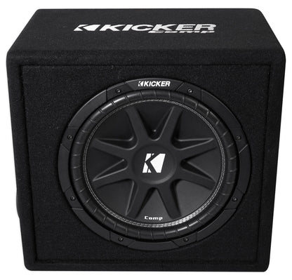 KICKER 43VC124 Comp 12" Subwoofer In Vented Sub Box Enclosure+Amplifier+Amp Kit