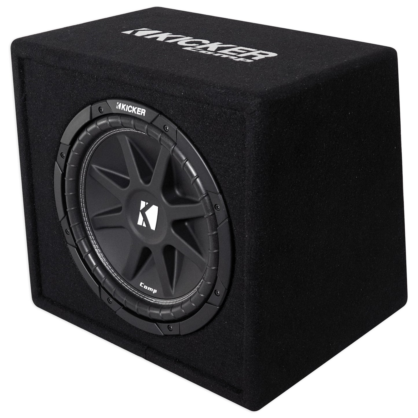 KICKER 43VC124 Comp 12" Subwoofer In Vented Sub Box Enclosure+Amplifier+Amp Kit
