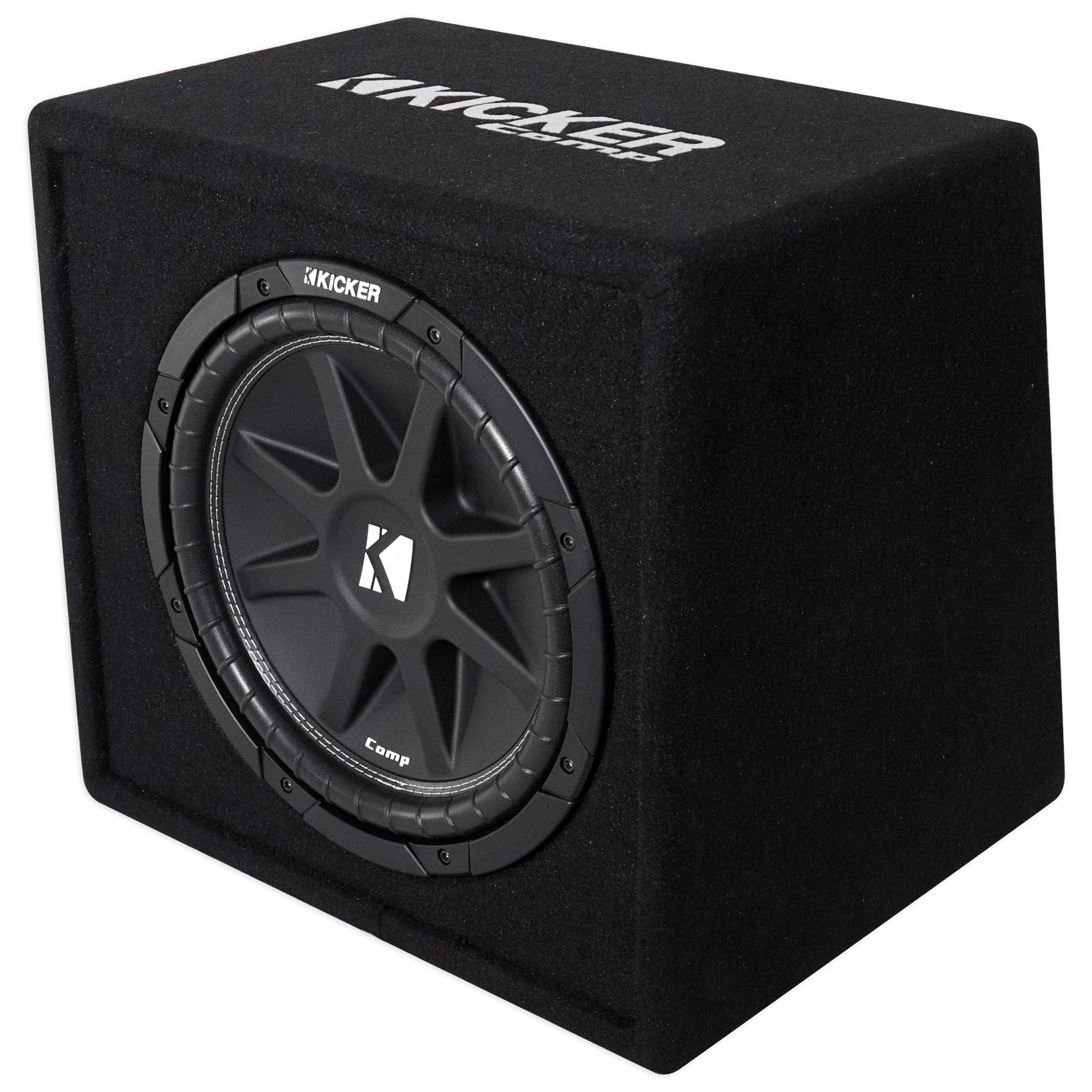 KICKER 43VC124 Comp 12" Subwoofer In Vented Sub Box Enclosure+Amplifier+Amp Kit