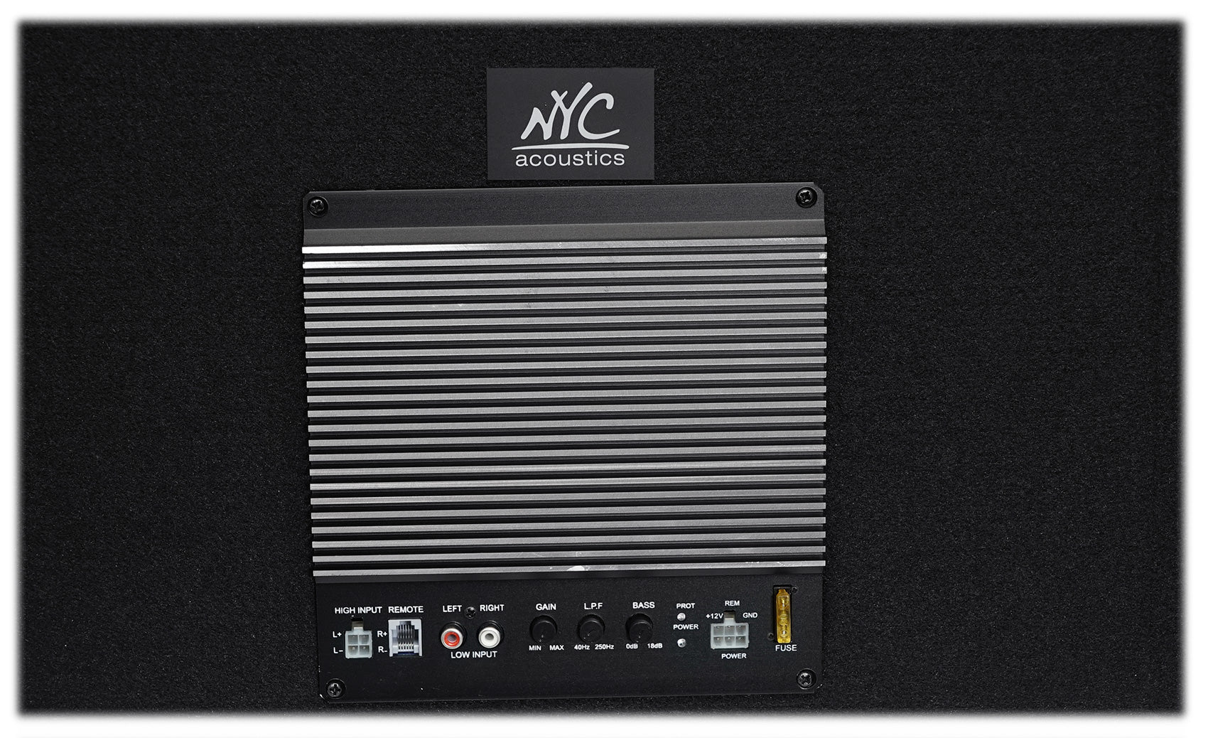 NYC Acoustics NSE12L 12" 1200w Powered Car Subwoofer/Sub Enclosure+LED+Amp Kit