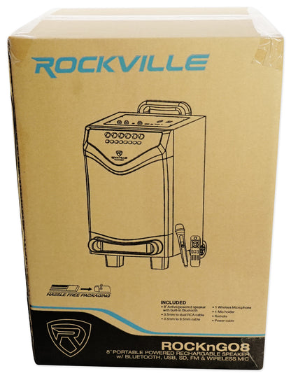ROCKnGo 8 Portable Karaoke Speaker + Wireless Microphone Bundle