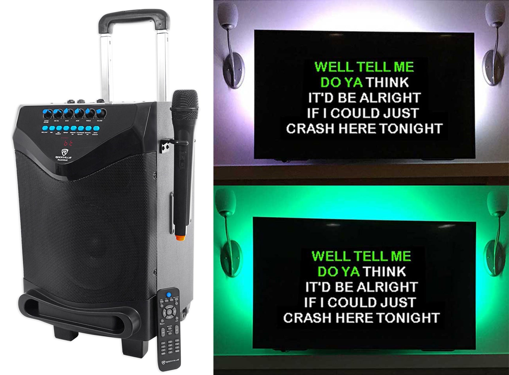 ROCKnGo 8 Portable Karaoke Speaker + Wireless Microphone Bundle