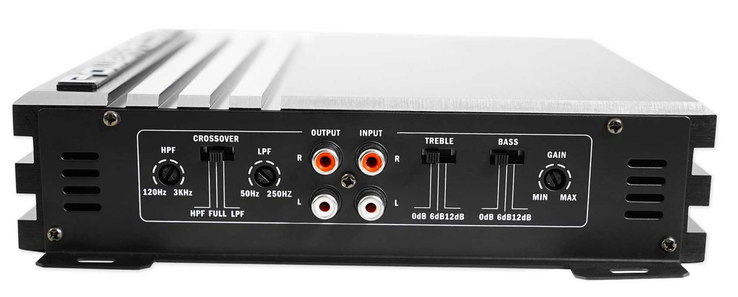 Power Acoustik RE2-1000D 1000 Watt 2-Channel Car Audio Amplifier Amp+Wire Kit