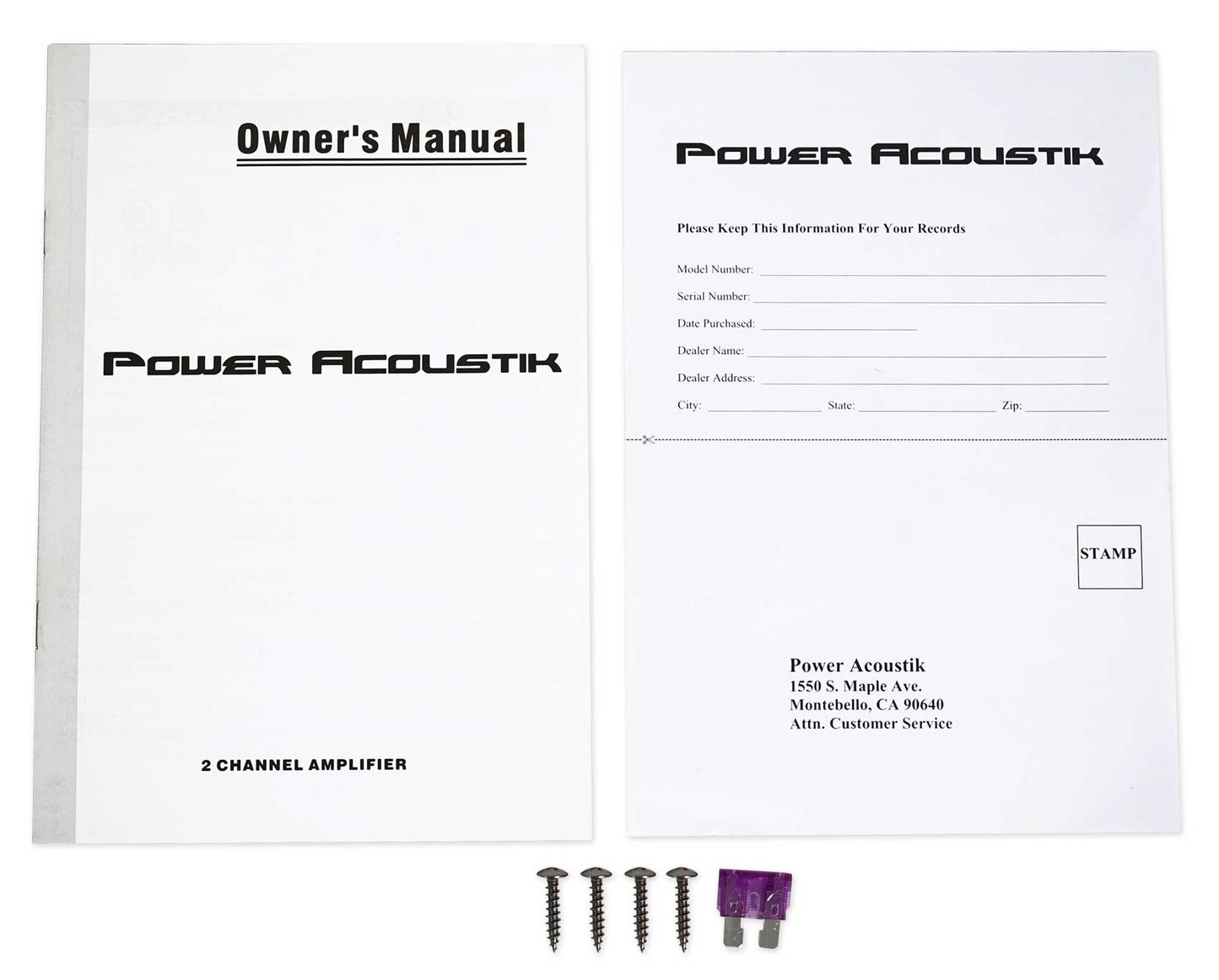 Power Acoustik RE2-1000D 1000 Watt 2-Channel Car Audio Amplifier Amp+Wire Kit