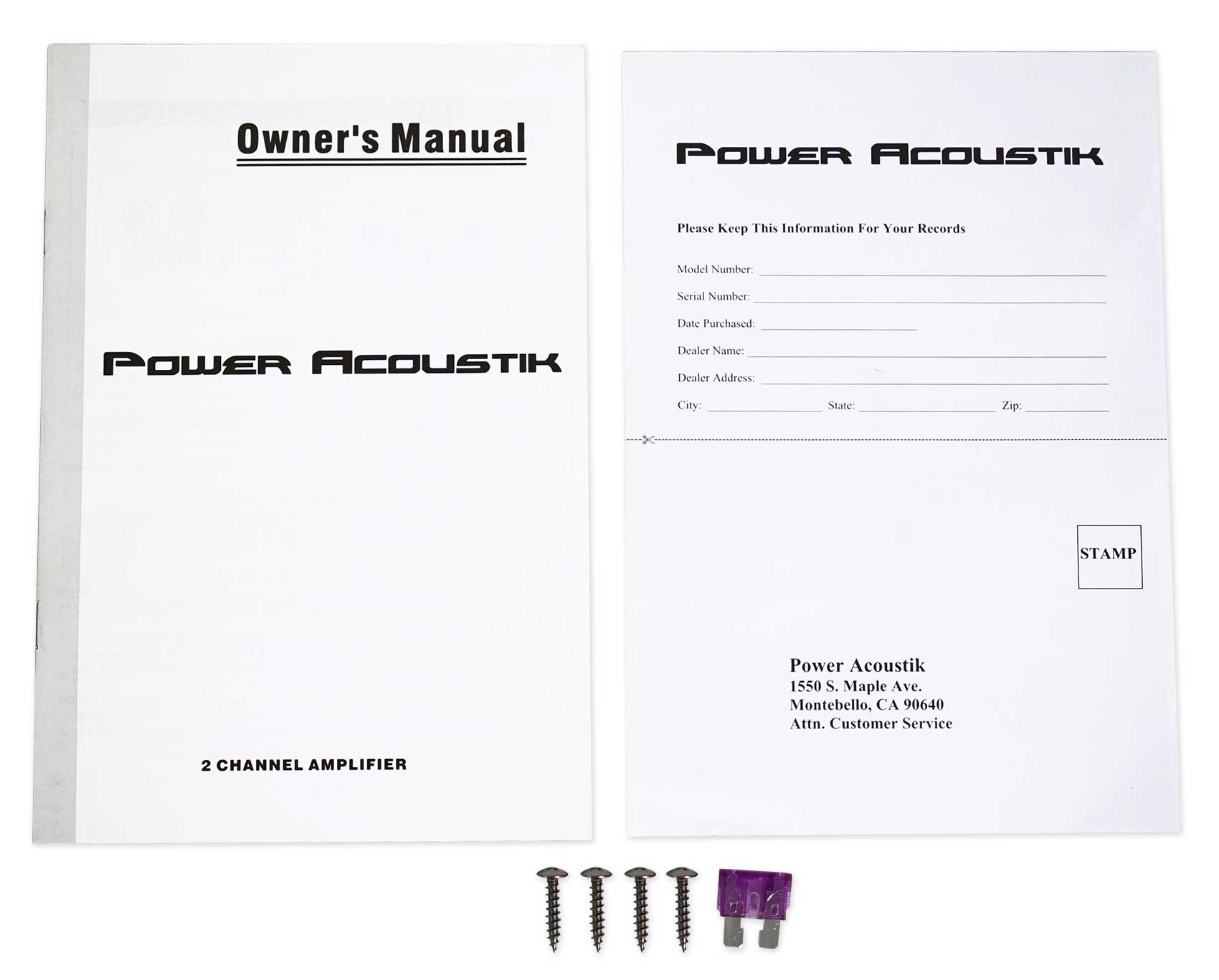 Power Acoustik RE2-1000D 1000 Watt 2-Channel Car Audio Amplifier Amp+Wire Kit