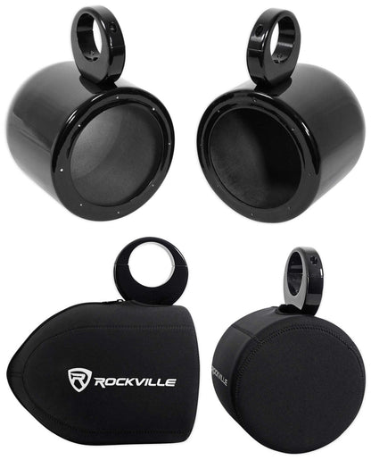 MAC65B Black 6.5" Tower Speaker Pods 2-Pack + RWBC Neoprene Covers Bundle