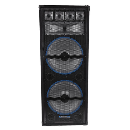 (2) Technical Pro VRTX215LED Dual 15" 1800w LED DJ Speakers+2-Channel Amplifier