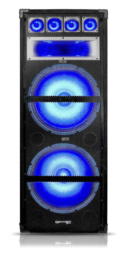 DJ Package w/ (2) Dual 15" 1800 Watt LED Speakers+Amplifier+Mixer+Mic+Headphones