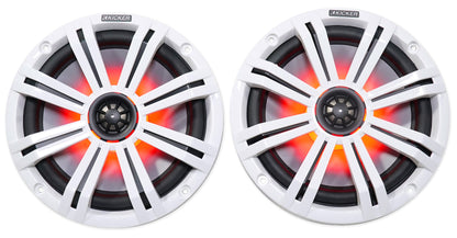 Pair Kicker KM8 8" 600 Watt LED Tower Speakers For Polaris RZR/ATV/UTV/Cart/Jeep