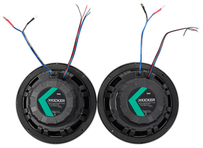 2) KICKER 45KM84L 8" 600 Watt Marine Boat Wakeboard Tower Speakers w/LED's KM8