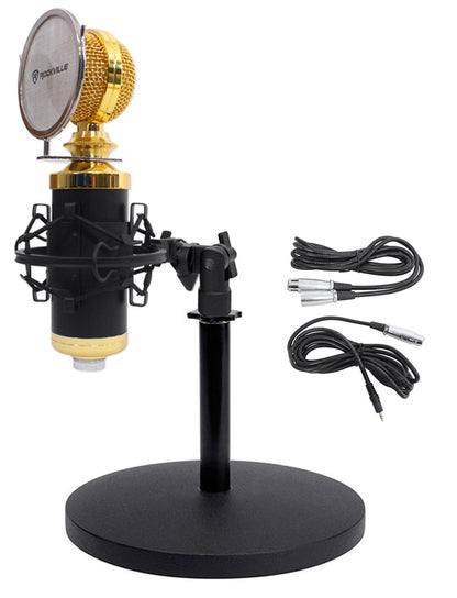 RCM02 Condenser Microphone + Samson MD5 Weighted Desktop Stand Bundle