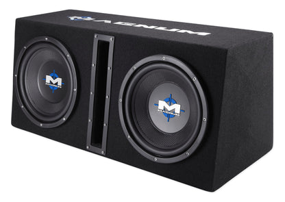 MTX Magnum MB210SP 800w Dual 10” Subwoofers+Vented Sub Box/Amp Package+Amp Kit