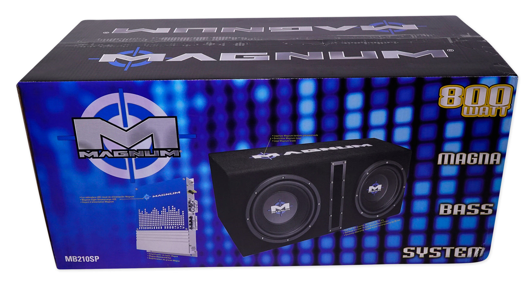 MTX Magnum MB210SP 800w Dual 10” Subwoofers+Vented Sub Box/Amp Package+Amp Kit