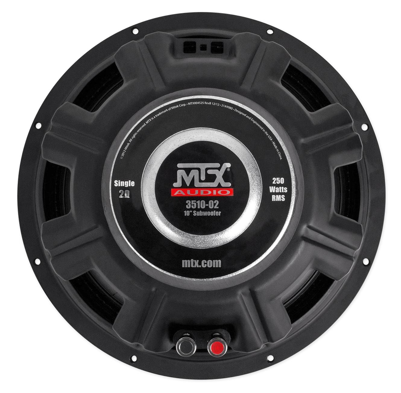 MTX 3510-02 10" 500 Watt SVC 2-ohm Car Audio Subwoofer+Sealed Sub Box Enclosure